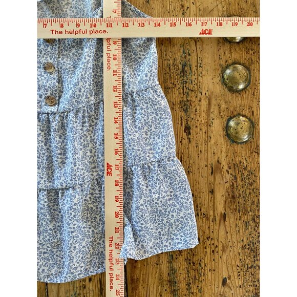 Paper Crane Womens‎ Blue Floral Tank Top XS Spaghetti Strap Peplum polyester - Picture 6 of 6